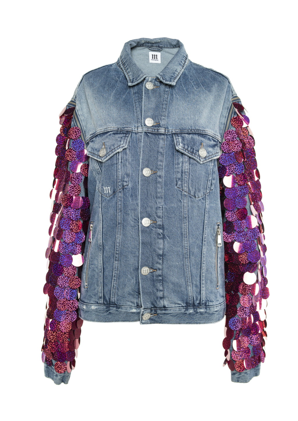 Glitter Arm Change Denim Jacket