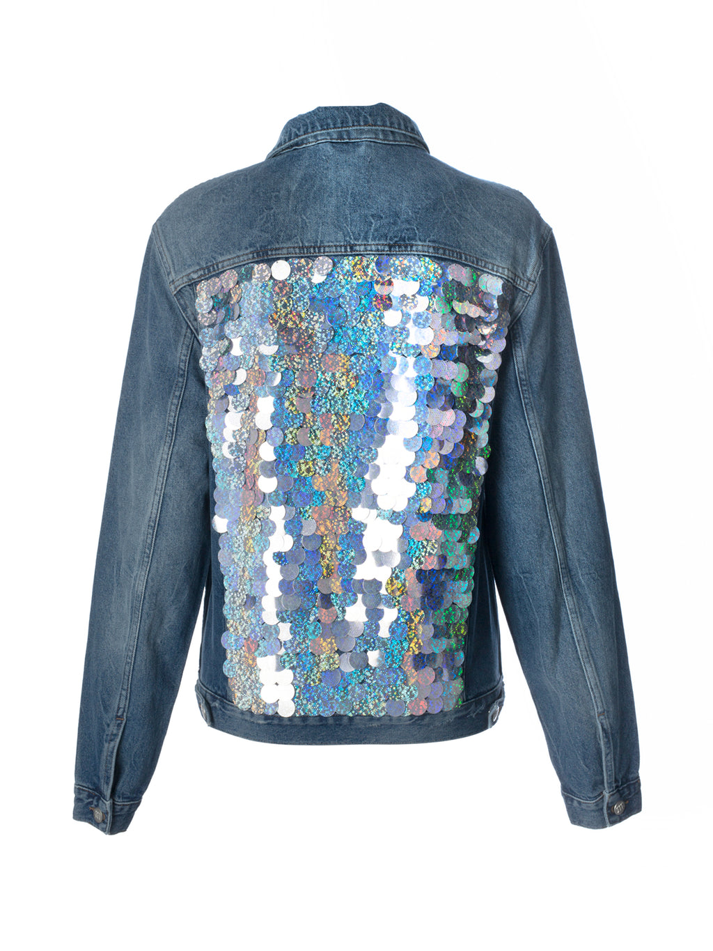 Glitter Silver Classic Denim Jacket