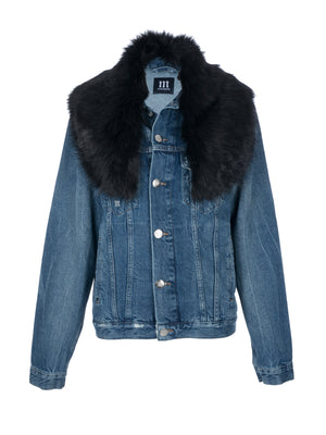 Black Fur Denim Jacket