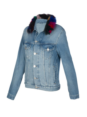 Fox Fur Denim Jacket