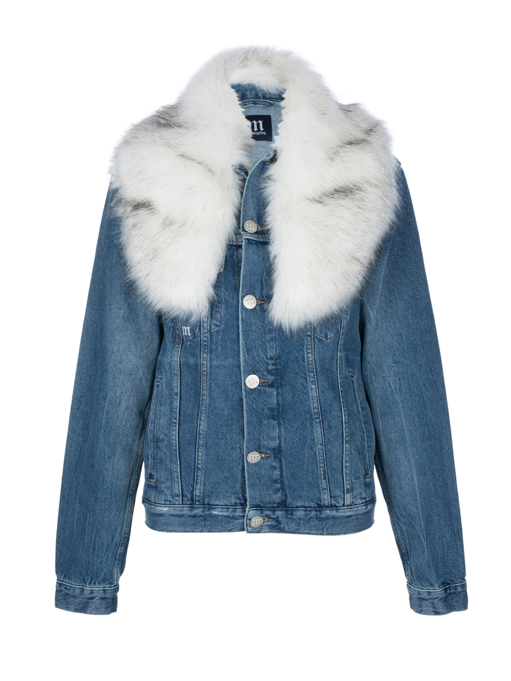 White Fur Denim Jacket