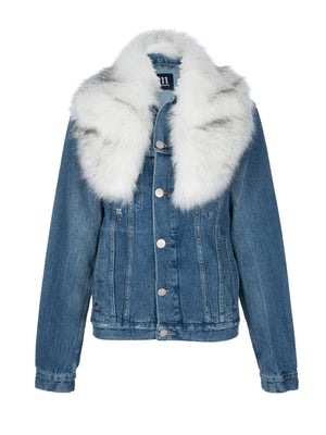 White Fur Denim Jacket