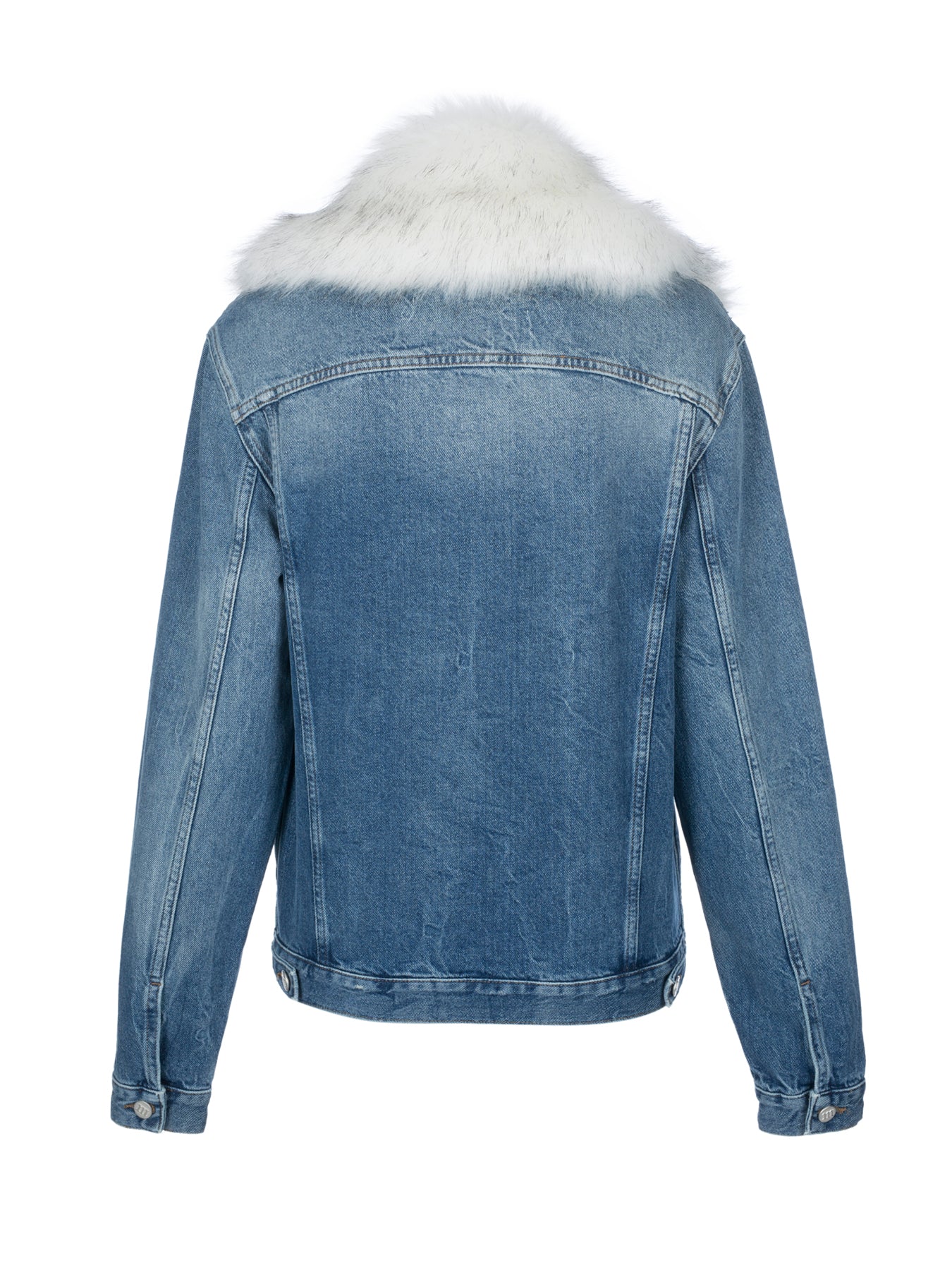 White Fur Denim Jacket