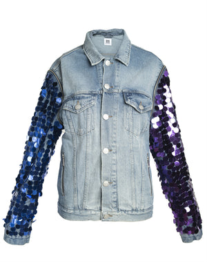 Two Color Arm Change Denim Jacket