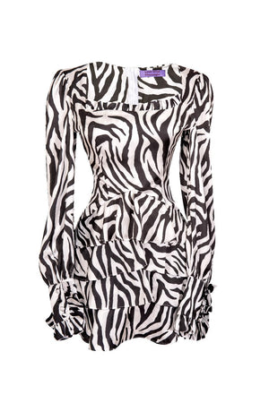 Bloom Black And White Zebra Dress