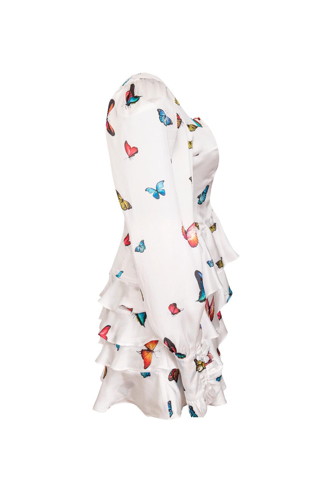 Bloom Butterfly White Dress